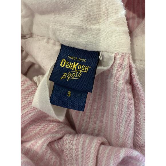 Vintage OshKosh Overalls Pink & White Stripe Size 5 Vestbak Family Photos - Picture 7 of 12